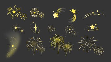 黄色星星烟花免扣素材合集