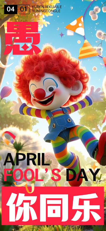 欢乐小丑愚人节宣传海报