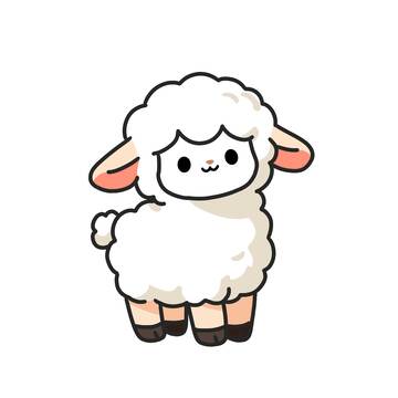 可爱卡通手绘插画小羊
