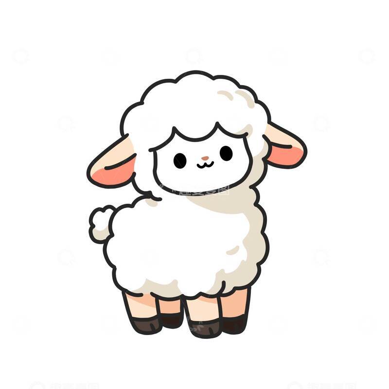 源文件下载【趣麦麦图】可爱卡通手绘插画小羊