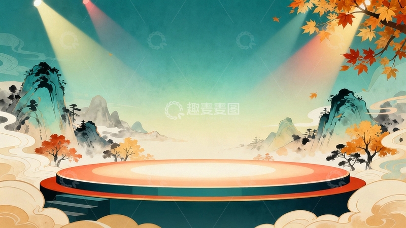 高清大图下载【趣麦麦图】秋天国风背景04