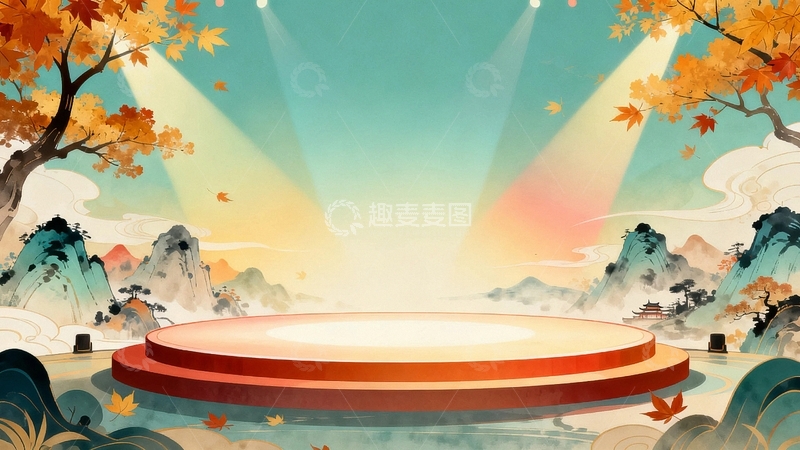 高清大图下载【趣麦麦图】秋天国风背景02