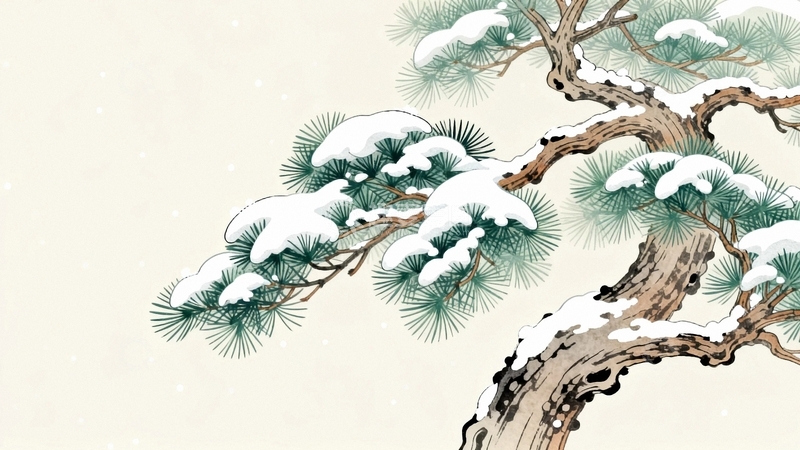 高清大图下载【趣麦麦图】工笔画冬季节气海报背景16
