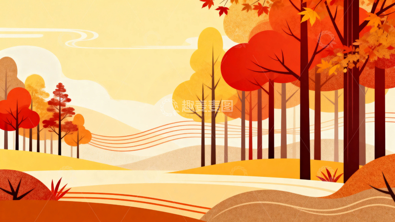 高清大图下载【趣麦麦图】秋天红叶风景背景12