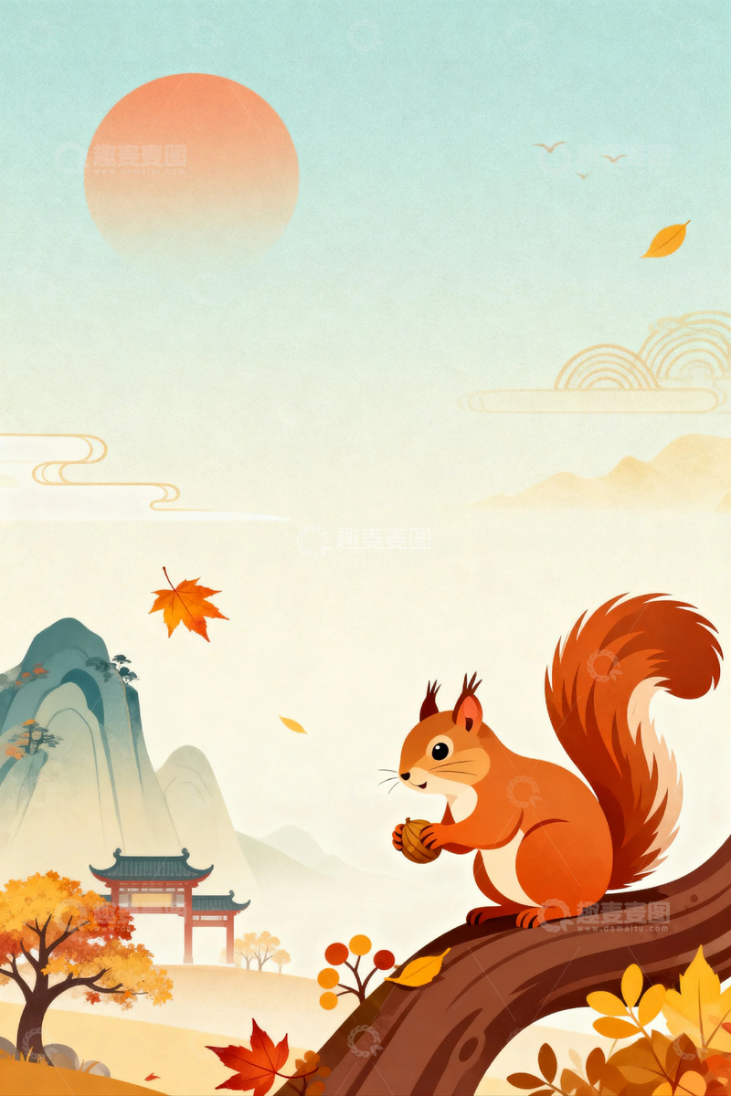 高清大图下载【趣麦麦图】秋天红叶风景背景16