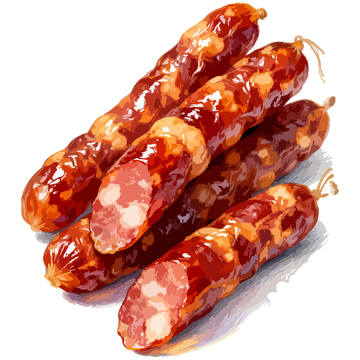 写实风腊肠美食手绘插画