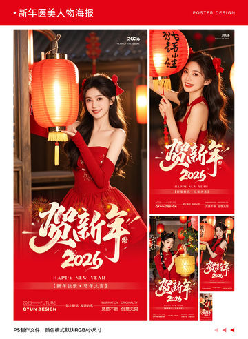 新年医美美容人物海报