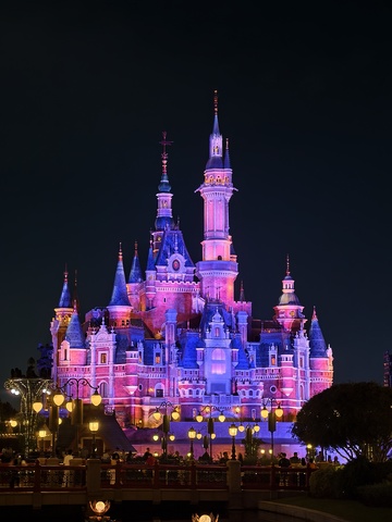 夜色下的迪士尼城堡