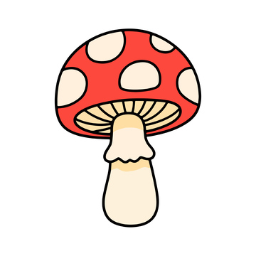 卡通蘑菇简笔画设计元素