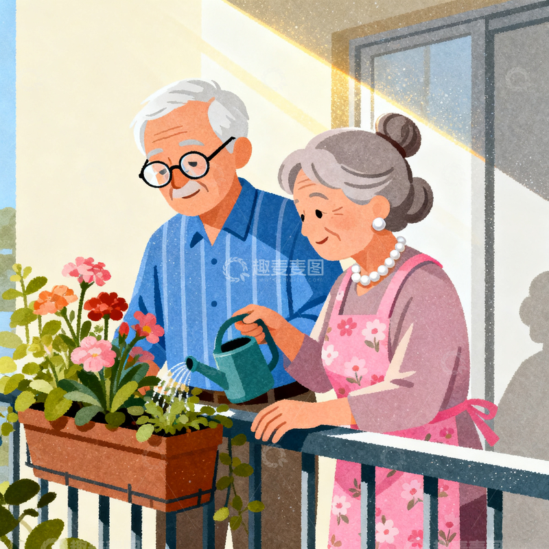 源文件下载【趣麦麦图】扁平爷爷奶奶2