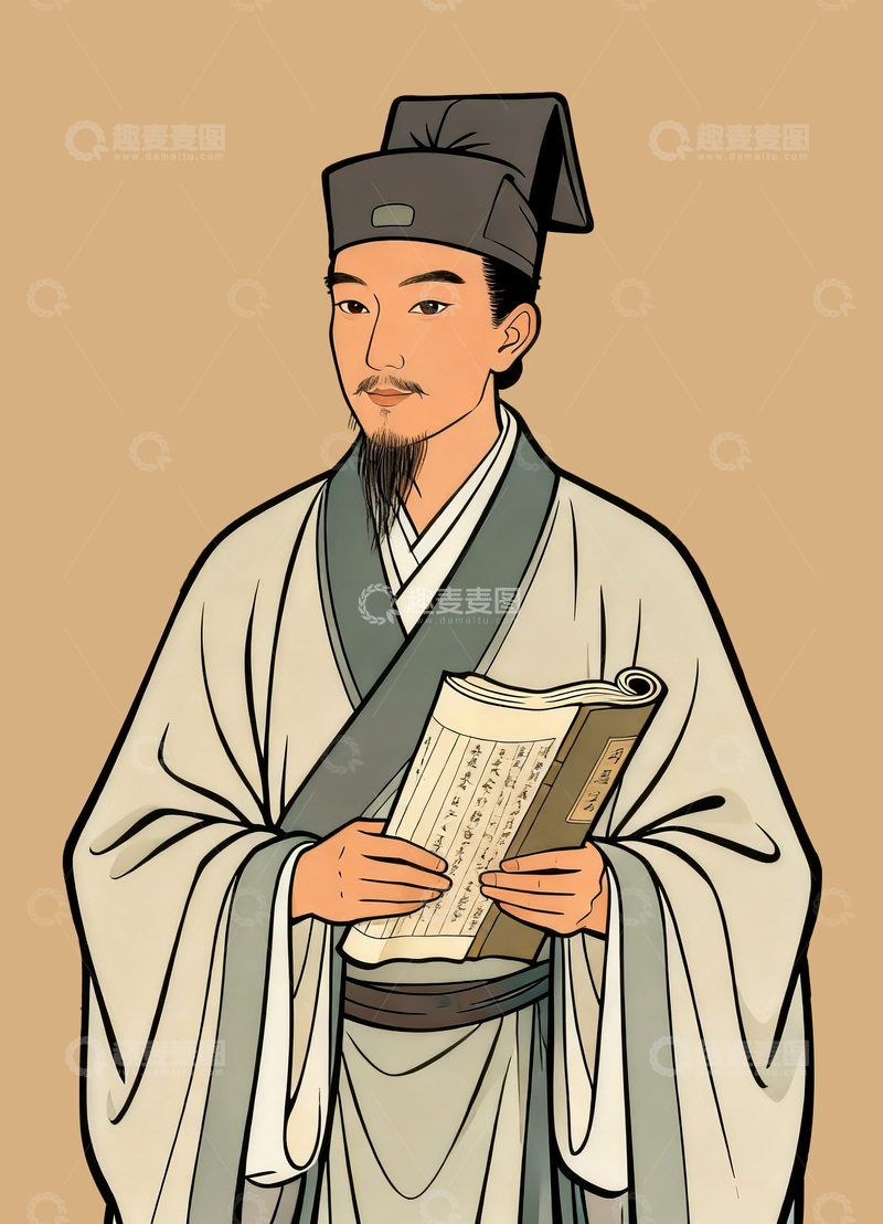 源文件下载【趣麦麦图】古风白居易形象