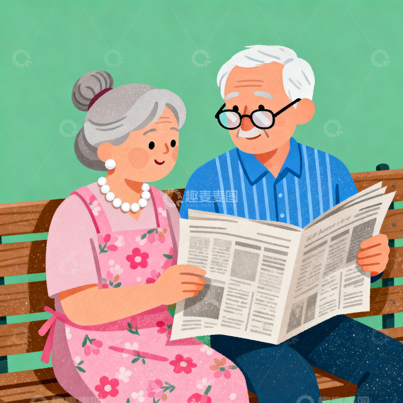 源文件下载【趣麦麦图】扁平爷爷奶奶3