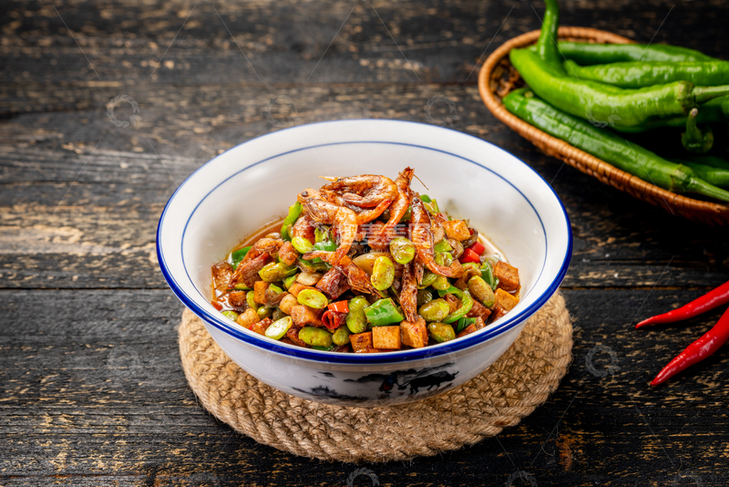 高清大图下载【趣麦麦图】-毛豆炸酱虾仁杂炒
