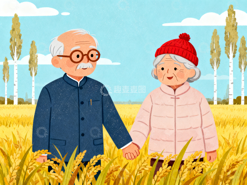 源文件下载【趣麦麦图】扁平爷爷奶奶8