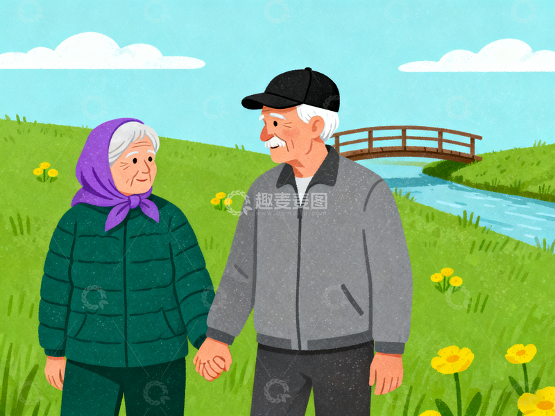 源文件下载【趣麦麦图】扁平爷爷奶奶5