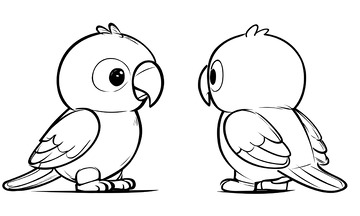 卡通小鸟线稿