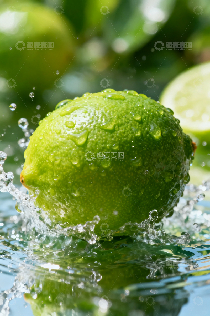 源文件下载【趣麦麦图】-水中的青柠檬1