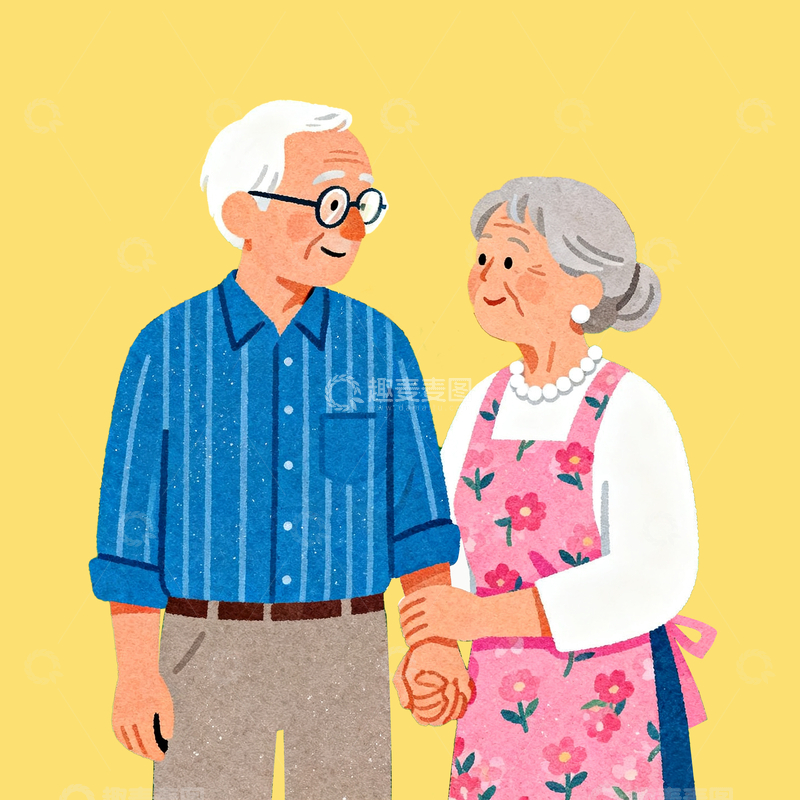 源文件下载【趣麦麦图】扁平爷爷奶奶4