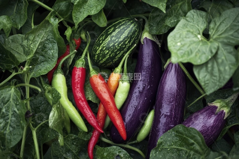高清大图下载【趣麦麦图】放在地面上的一堆茄子