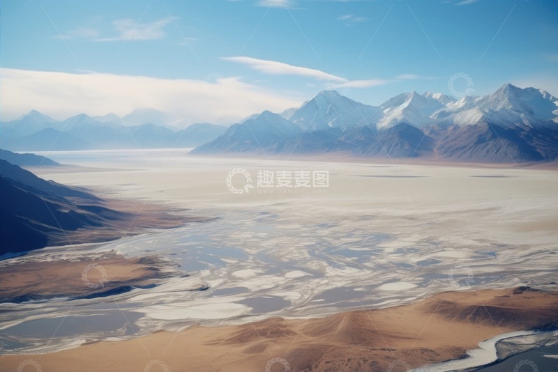 高清大图下载【趣麦麦图】户外戈壁滩水流