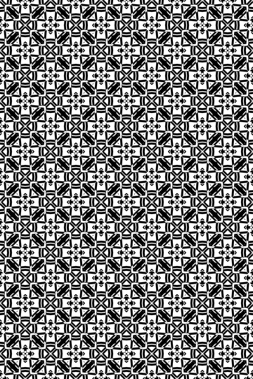 黑白简约几何无缝花型3