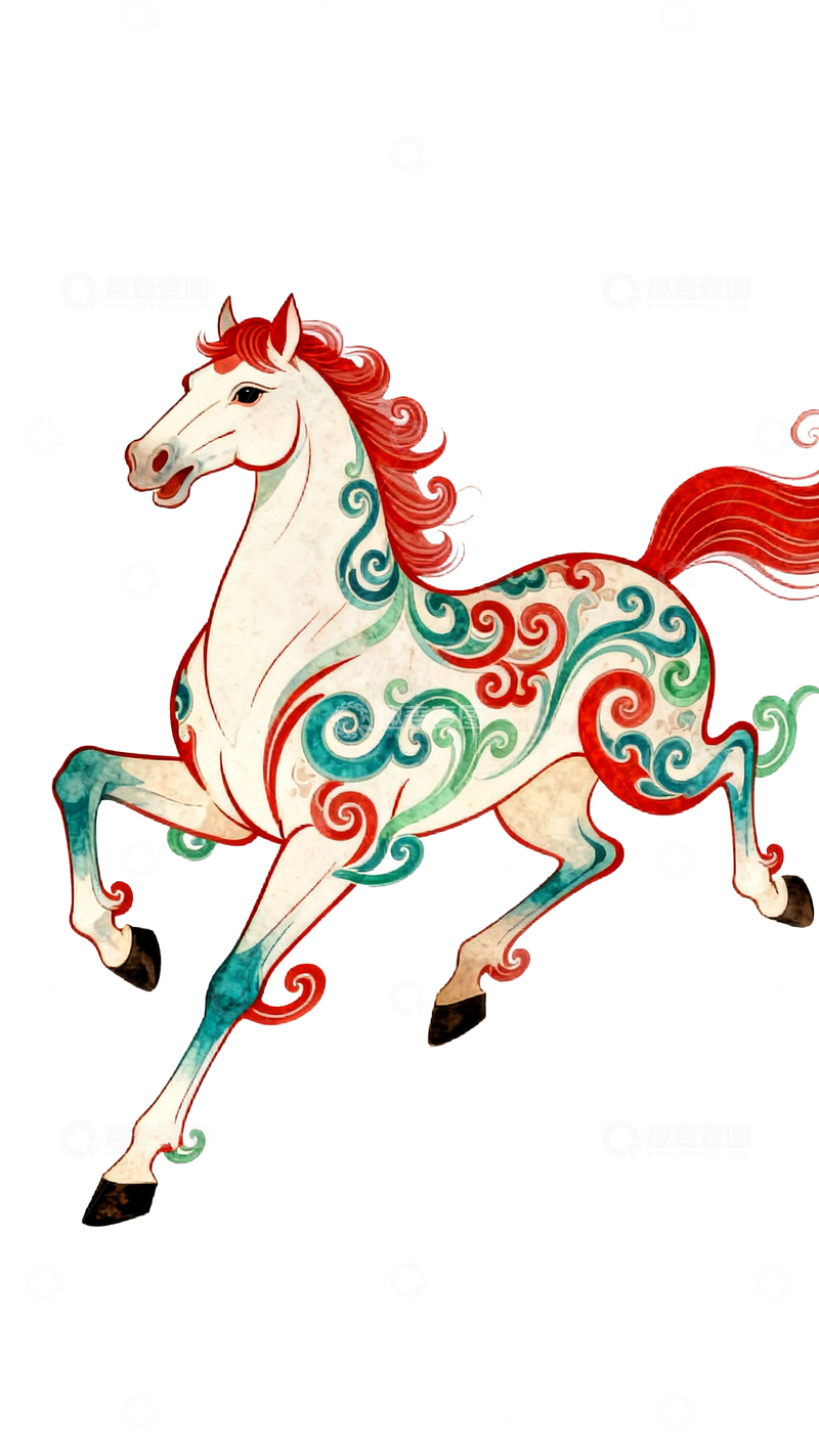 源文件下载【趣麦麦图】AI马元素1