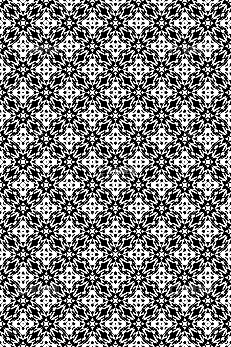 源文件下载【趣麦麦图】-黑白简约几何无缝花型48