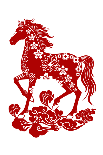 中国传统剪纸马01