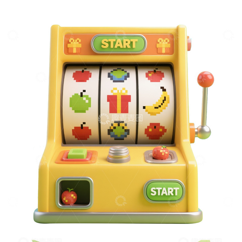 高清大图下载【趣麦麦图】卡通风格水果礼物主题老虎机1
