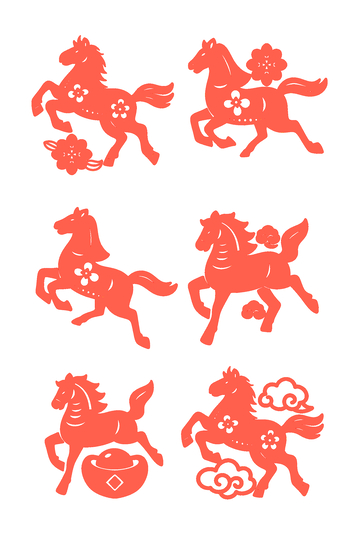 中国传统剪纸马02