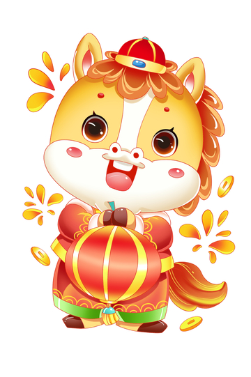 可爱卡通牛年新年喜庆插画