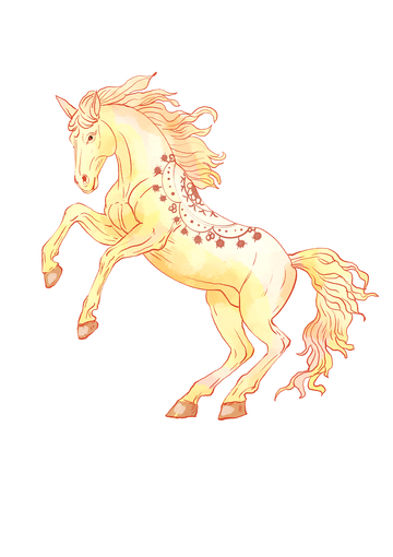 梦幻骏马插画艺术素材