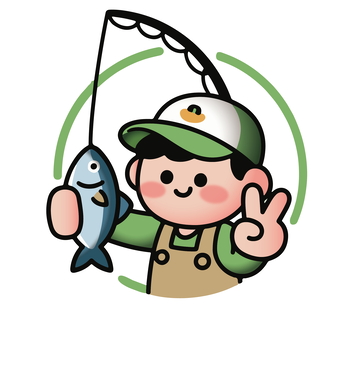 卡通钓鱼男孩插画