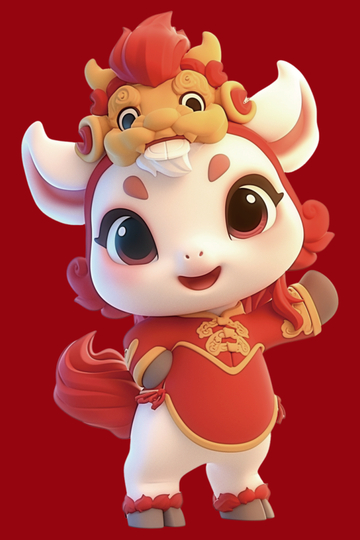 卡通牛年喜庆形象设计