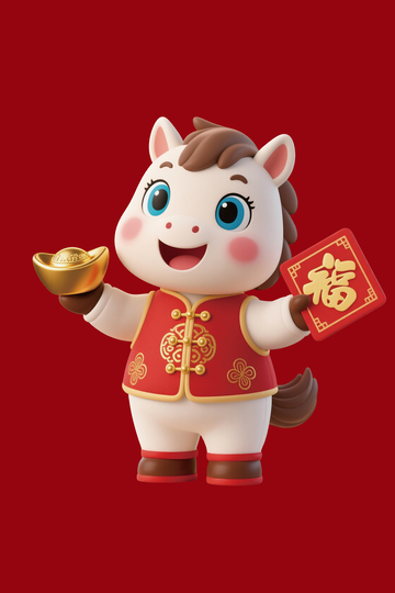 可爱卡通牛年贺岁图