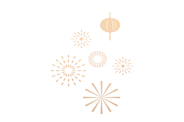 简约金色烟花灯笼图案