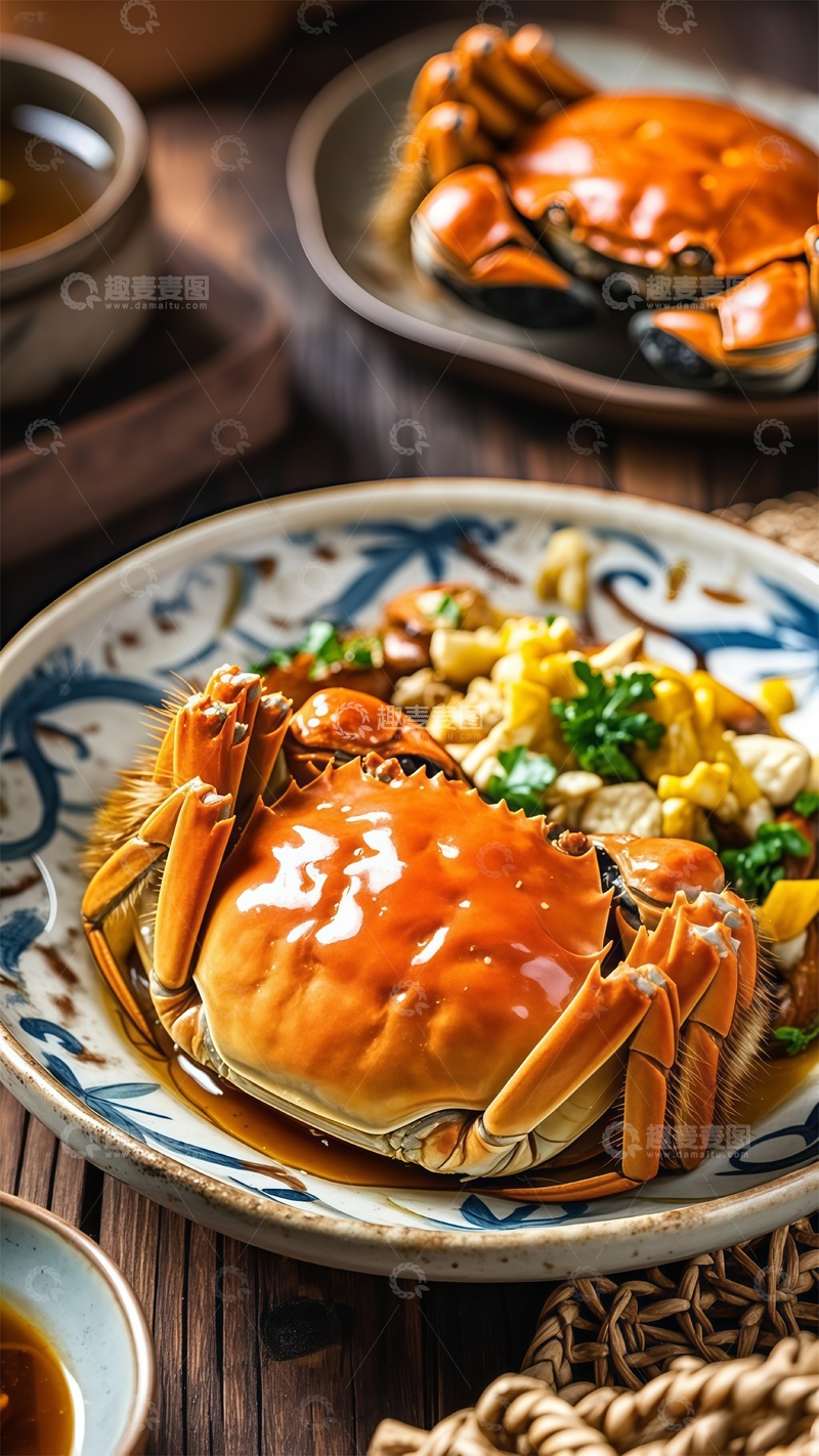 美食摄影大闸蟹佳肴展示