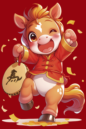 喜庆牛年卡通插画