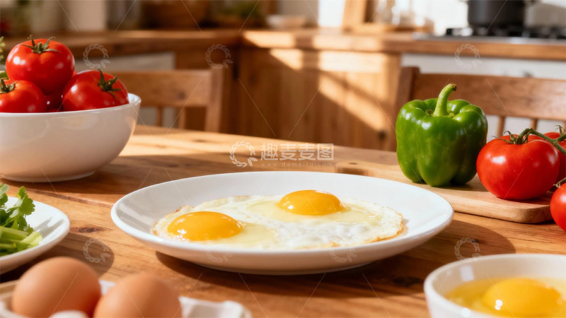 厨房美食准备场景摄影