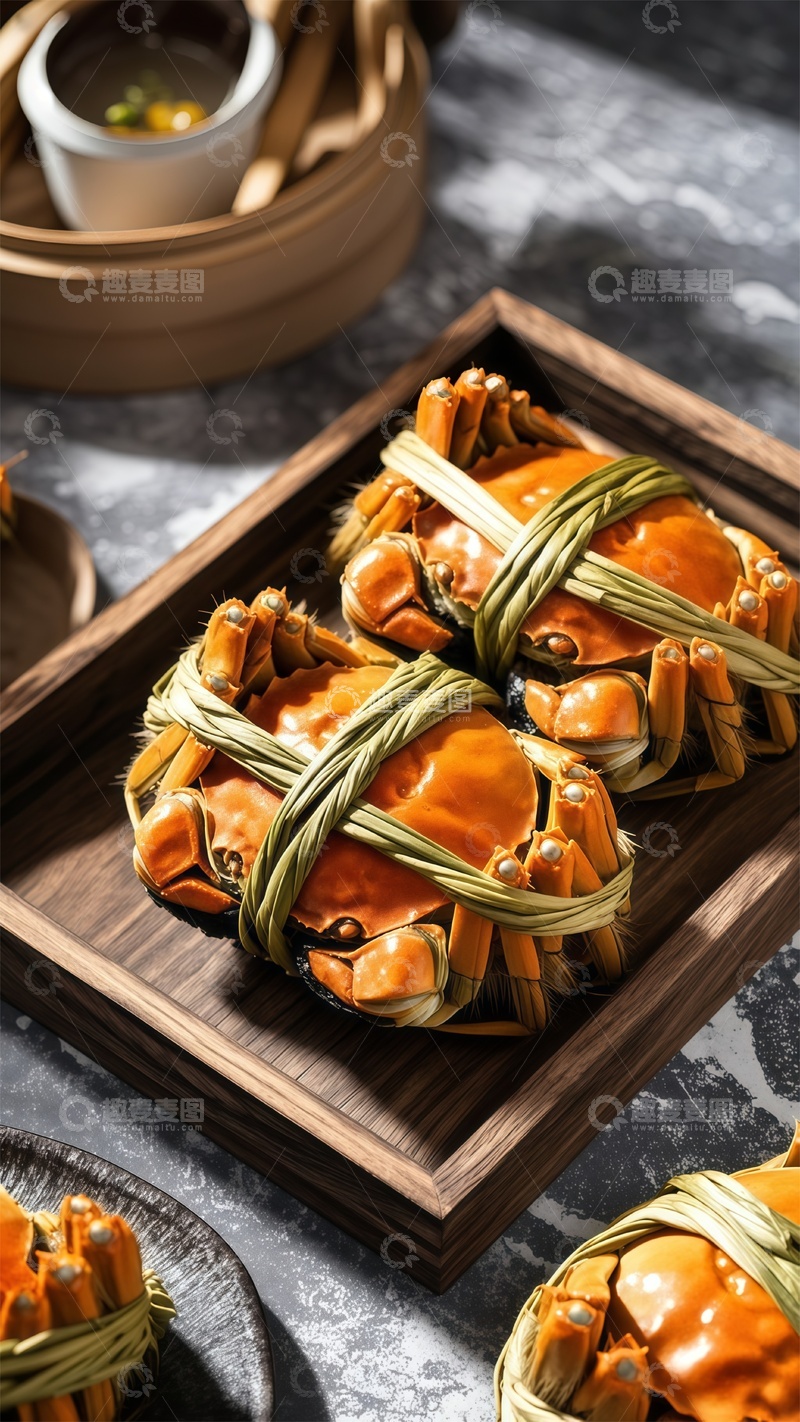 高清大图下载【趣麦麦图】大闸蟹美食摄影展示