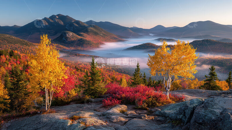 高清大图下载【趣麦麦图】山林  幽寂  雾隐 