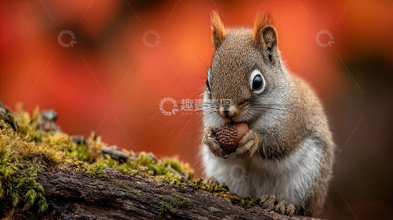 高清大图下载【趣麦麦图】松鼠  机敏  可爱