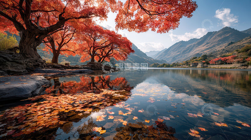 高清大图下载【趣麦麦图】湖畔  秋季  明净  