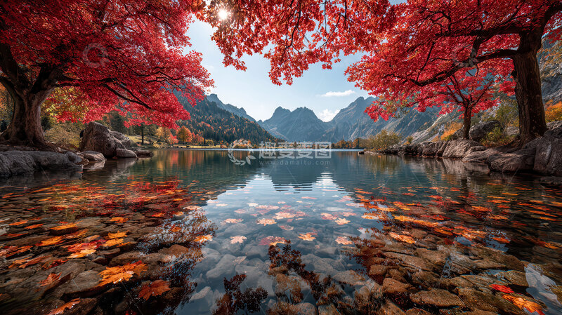 高清大图下载【趣麦麦图】湖畔  秋季  沉静