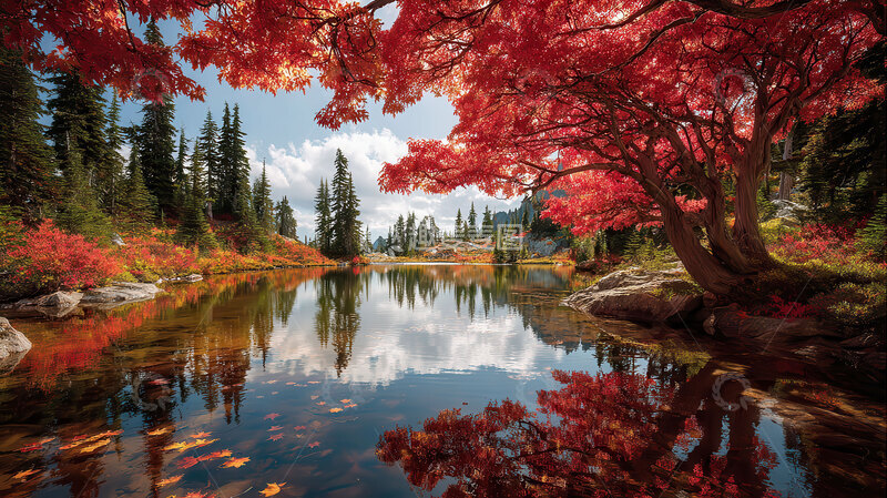 高清大图下载【趣麦麦图】湖畔  秋季  寂寥  