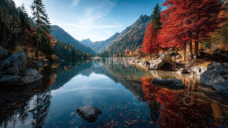 高清大图下载【趣麦麦图】湖畔  秋季  怀想