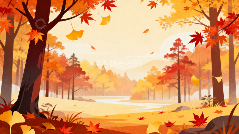 高清大图下载【趣麦麦图】唯美秋天背景2