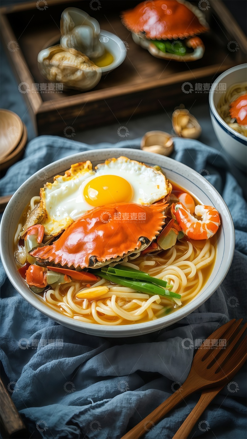 高清大图下载【趣麦麦图】海鲜面美食摄影