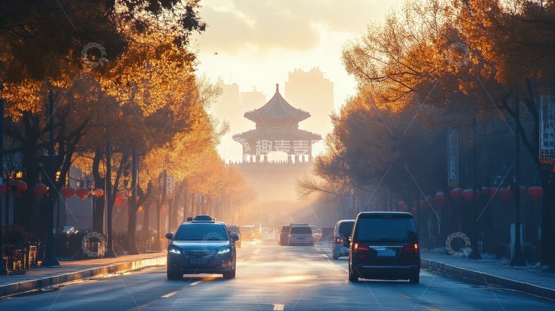 高清大图下载【趣麦麦图】行驶在马路上的汽车