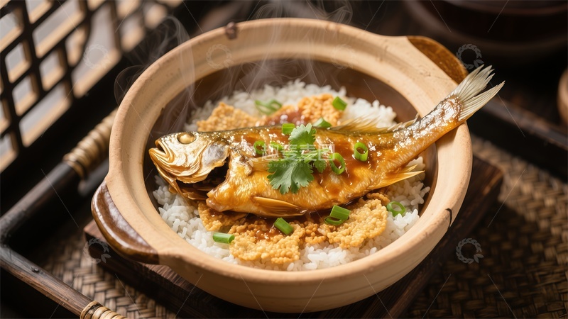 高清大图下载【趣麦麦图】砂锅米饭鱼香四溢